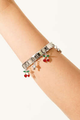 Kiraz Charmlı Bileklik Gümüş - KONYALI BİJUTERİ