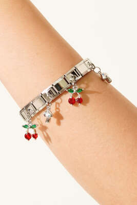Kiraz Charmlı Bileklik Gümüş - Bileklik
