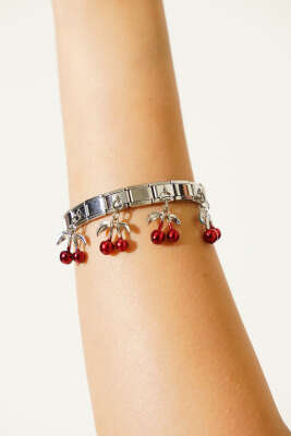 Kiraz Charmlı İtalyan Bileklik Kırmızı - Bileklik