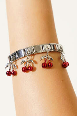 Kiraz Charmlı İtalyan Bileklik Kırmızı - Bileklik