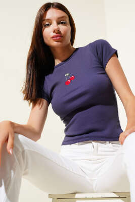 Kiraz Nakışlı Kaşkorse Bluz Parlement 