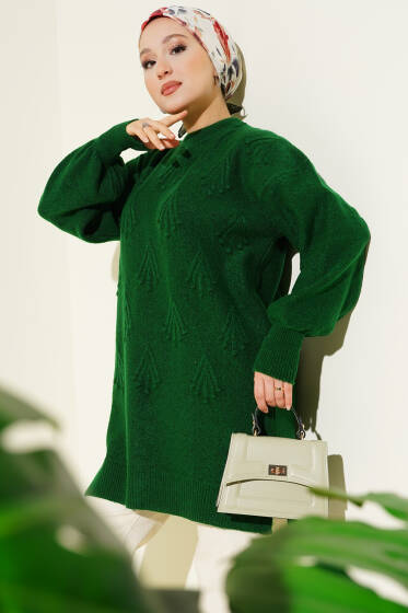 Kiraz Salkımlı Kabartma Yumoş Triko Tunik Benetton - Tunik