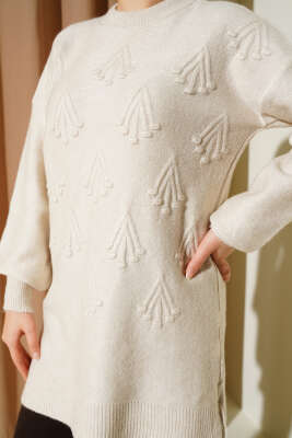 Kiraz Salkımlı Kabartma Yumoş Triko Tunik Taş - 300-500 TL Ürünler