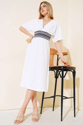 Kırınkıl Elbise Beyaz 