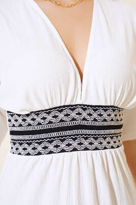 Kırınkıl Elbise Beyaz - Kadın Giyim Modelleri