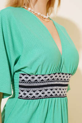 Kırınkıl Elbise Yeşil - Kadın Giyim Modelleri