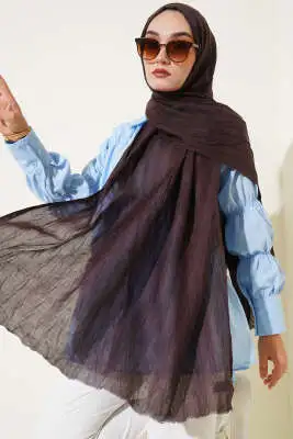 Kırışık Bambu Soft Şal Acı Kahve 