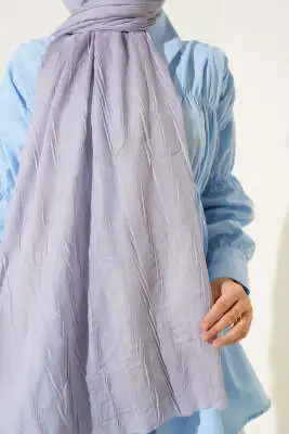Kırışık Bambu Soft Şal Gri - Başörtüsü
