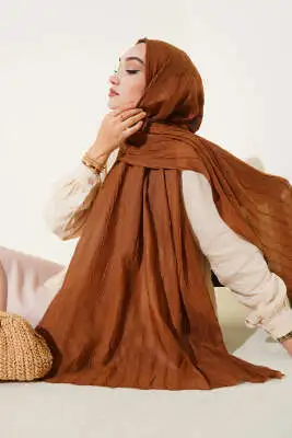 Kırışık Bambu Soft Şal Taba 