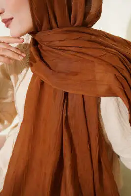 Kırışık Bambu Soft Şal Taba - Başörtüsü