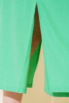 Kırkınkıl Hasır Kemerli Elbise Yeşil - Thumbnail