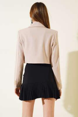 Kısa Blazer Ceket Bej - Kadın Giyim Modelleri