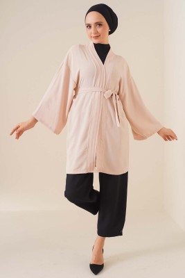 Kısa Kimono Bej - Hırka