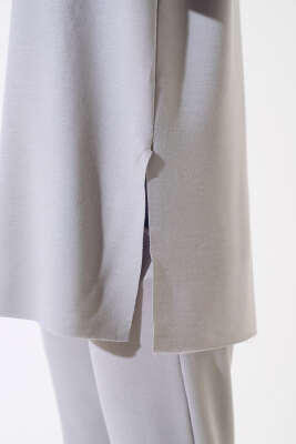 Kısa Kol Salaş İkili Takım Gri - Kadın Giyim Modelleri