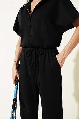 Kısa Kollu Bel Lastikli İkili Takım Siyah - Kadın Giyim Modelleri