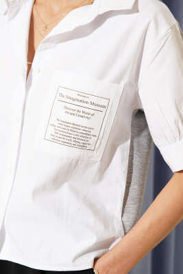 Kısa Kollu Modal Garnili Gömlek Gri - Kadın Giyim Modelleri