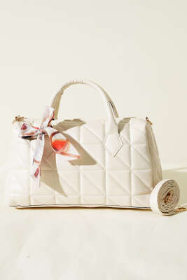 Kısa Kulplu Fularlı Kadın El Çantası Taş - Kol Çantası