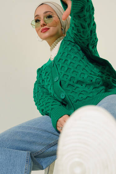 Kısa Örgü Triko Hırka Benetton - Triko Hırka