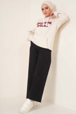 Kısa Püsküllü Kot Pantolon Siyah - 300-500 TL Ürünler