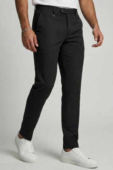 Klasik Kumaş Erkek Pantolon Siyah - Erkek Pantolon