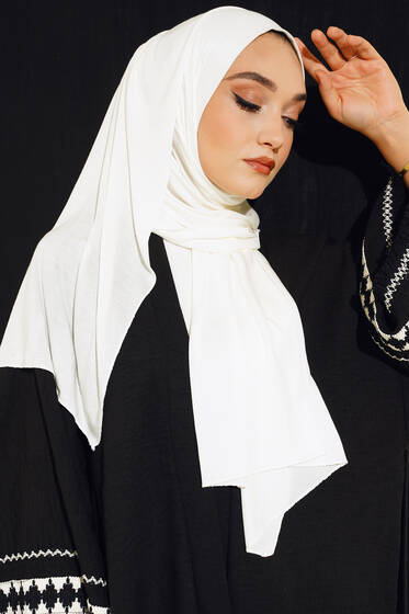 Klasik Penye Şal Ekru - Düz Şal