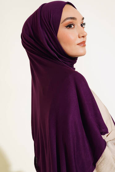 Klasik Penye Şal Mor - Düz Şal