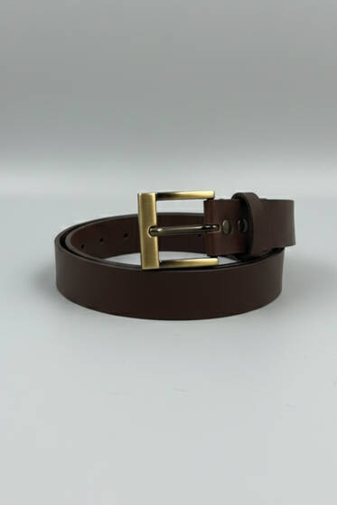 Klasik Tokalı Kemer Kahve - Deri Kemer