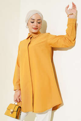 Klasik Yakalı Oval Kesim Camel Gömlek