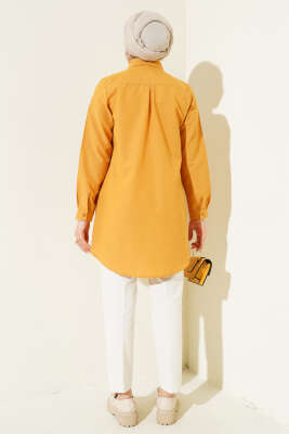 Klasik Yakalı Oval Kesim Camel Gömlek - Yılın Fırsatı
