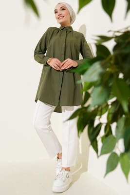 Klasik Yakalı Oval Kesim Nefti Gömlek - Yılın Fırsatı