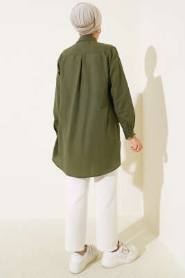 Klasik Yakalı Oval Kesim Nefti Gömlek - Yılın Fırsatı