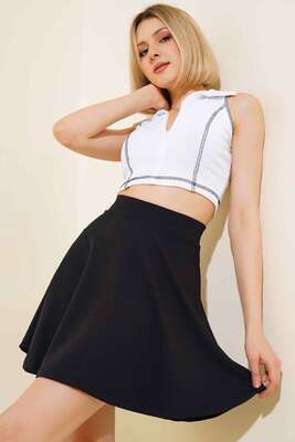 Kloş Kısa Etek Siyah - TİLLE