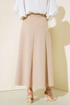 Kloş Model Etek Bej - Uzun Etek