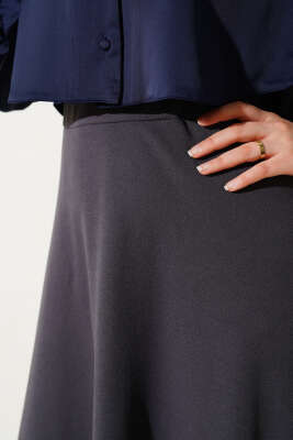 Kloş Model Etek Füme - Uzun Etek