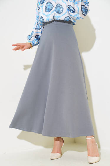 Kloş Model Etek Gri - Yılın Fırsatı