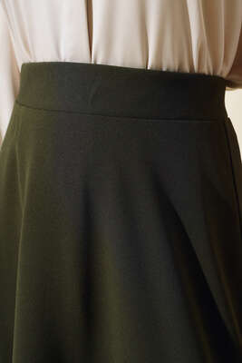 Kloş Model Etek Haki - Uzun Etek