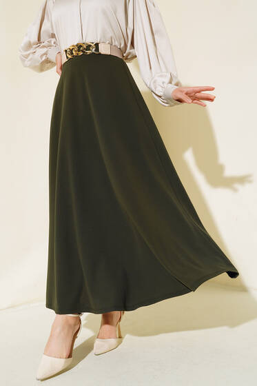 Kloş Model Etek Haki - Yılın Fırsatı