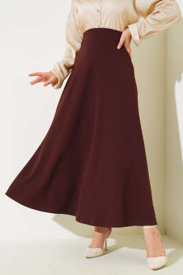 Kloş Model Etek Kahve - Uzun Etek