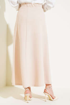 Kloş Model Etek Krem - Uzun Etek