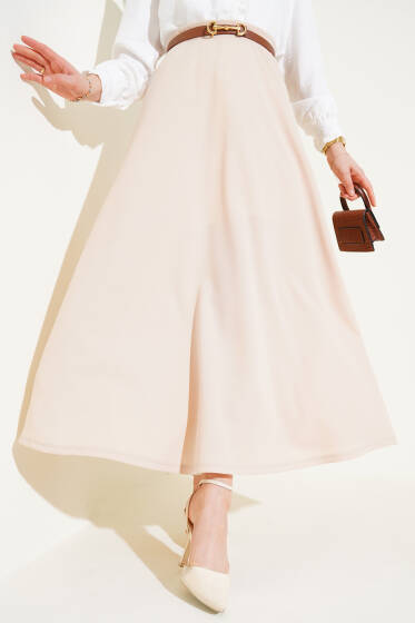 Kloş Model Etek Krem - Yılın Fırsatı