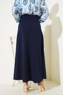 Kloş Model Etek Lacivert - Uzun Etek