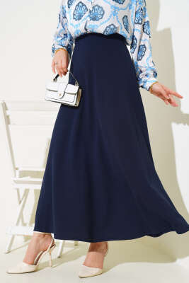 Kloş Model Etek Lacivert - Uzun Etek