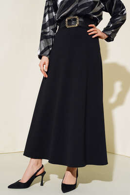 Kloş Model Etek Siyah - Uzun Etek