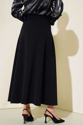 Kloş Model Etek Siyah - Uzun Etek