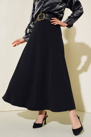 Kloş Model Etek Siyah - Yılın Fırsatı