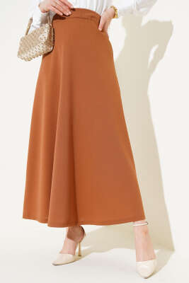 Kloş Model Etek Taba - Uzun Etek