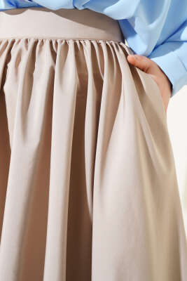 Kloş Tafta Etek Latte - Uzun Etek