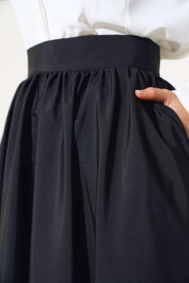 Kloş Tafta Etek Siyah - Uzun Etek