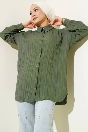 Kol Apoletli Gömlek Haki - Gömlek