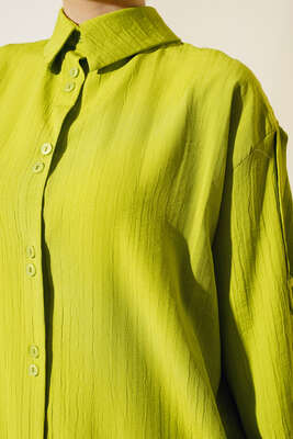 Kol Apoletli Gömlek Yağ Yeşili - Thumbnail